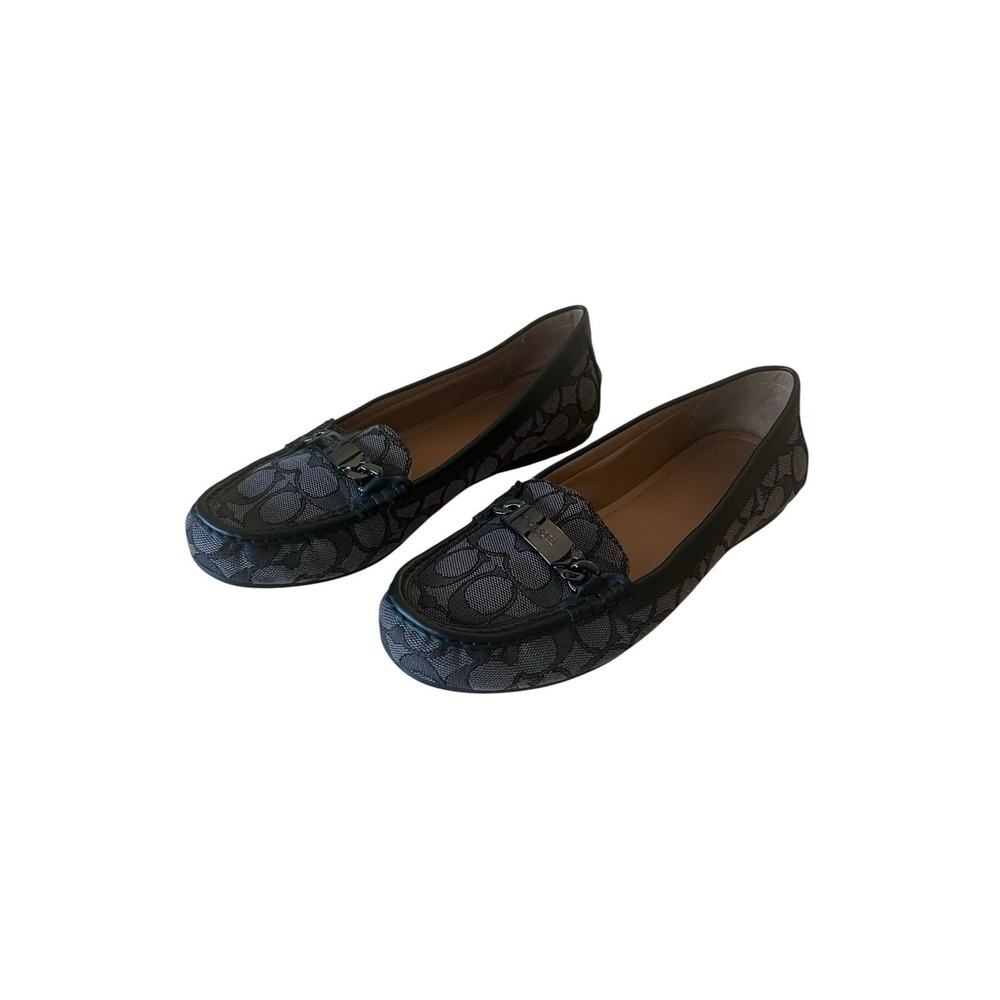 Coach Black Gray Signature Logo Jacquard Loafer Flats Women's Slip-On Sz 8.5 B - Picture 14 of 16